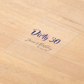 Dirty 30 happy birthday name date pink gray callig アクリル招待状 (レイダウン)