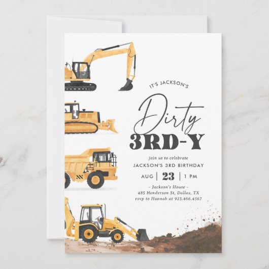 Dirty 3rd-y Construction 3rd Birthday 招待状 (正面)