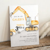 Dirty 3RD-Y Construction 3rd Birthday Party 招待状