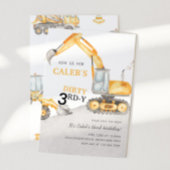 Dirty 3RD-Y Construction 3rd Birthday Party 招待状