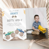 Dirty 3rd-y Monster Truck 3rd Birthday Photo 招待状