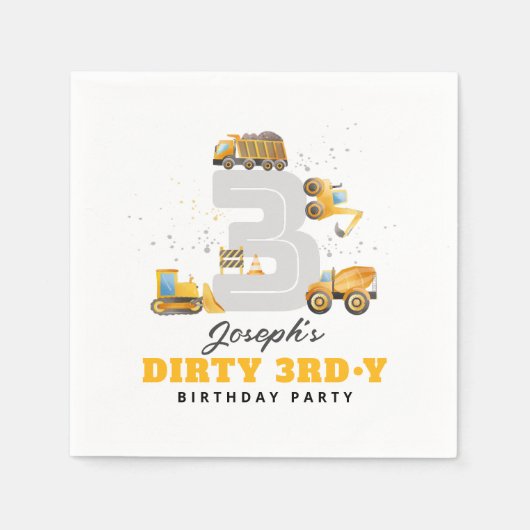 Dirty 3rdy Birthday Party Napkin スタンダードカクテルナプキン (正面)