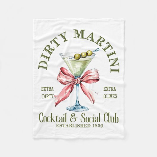 Dirty Bachelorette Martini Tail Club Martini Drink フリースブランケット (正面)