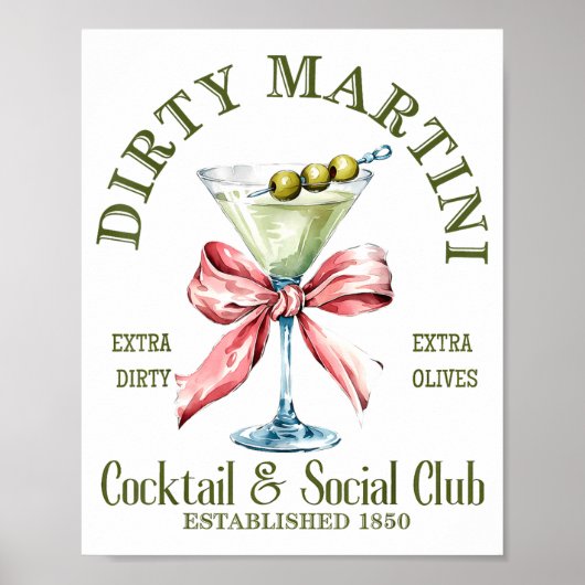 Dirty Bachelorette Martini Tail Club Martini Drink ポスター (正面)