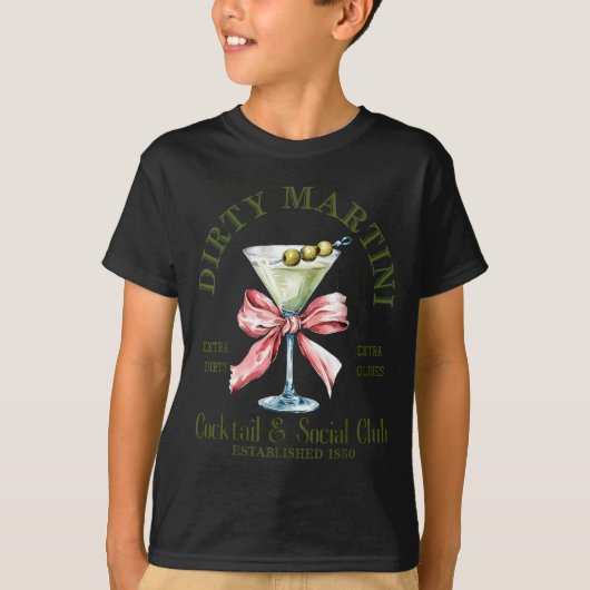 Dirty Bachelorette Martini Tail Club Martini Drink Tシャツ (正面)
