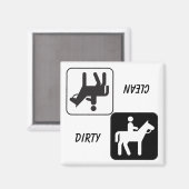"DIRTY / CLEAN" 馬と騎手の食洗機マグネット マグネット (正面/裏面)