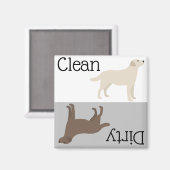 Dirty Clean Dishwasher Magnet Labrador Retriever マグネット (正面/裏面)