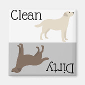 Dirty Clean Dishwasher Magnet Labrador Retriever マグネット (正面)