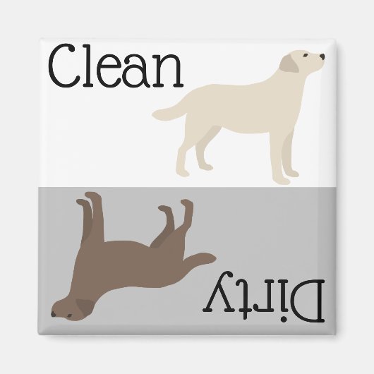 Dirty Clean Dishwasher Magnet Labrador Retriever マグネット (正面)