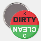 Dirty Clean Red Green Dishwasher Indicator Circle マグネット (正面/裏面)