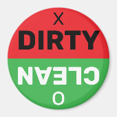 Dirty Clean Red Green Dishwasher Indicator Circle マグネット (正面)