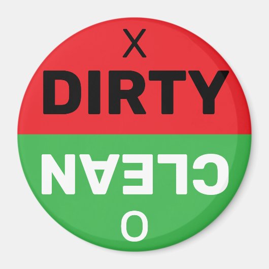 Dirty Clean Red Green Dishwasher Indicator Circle マグネット (正面)