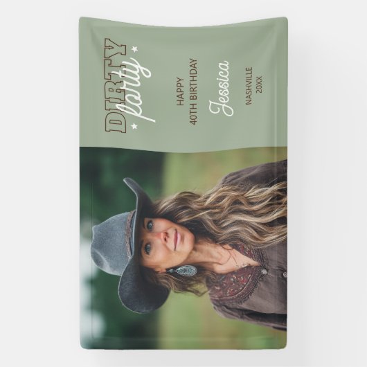 Dirty Foretwestern Country写真40th Birthday 横断幕 (縦)