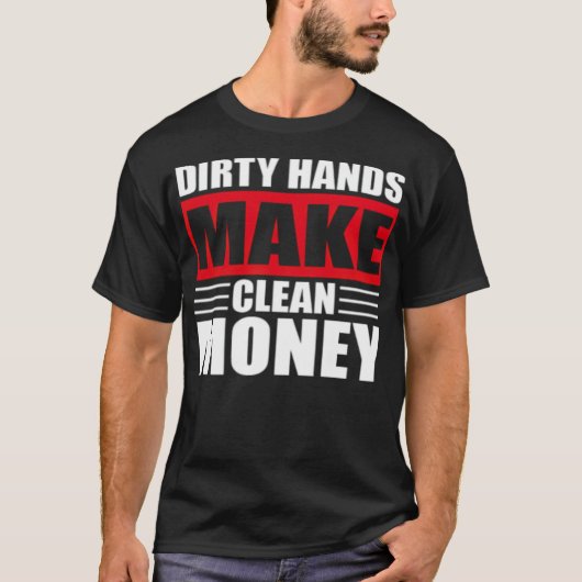Dirty Hands Make Clean donuts zoo carpenter jokes  Tシャツ (正面)