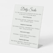 Dirty Soda Bar Sign with Recipes for Wedding 台座サイン (正面)