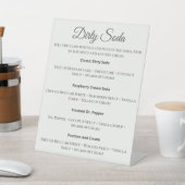 Dirty Soda Bar Sign with Recipes for Wedding 台座サイン (インサイチュ)