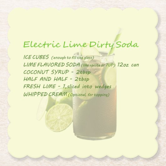 Dirty Soda ELectric Lime Coaster ペーパーコースター (正面)