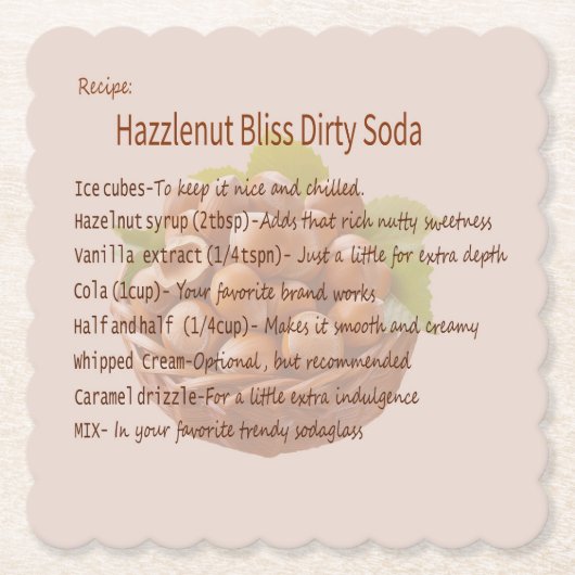 Dirty Soda Hazelnut Bliss Coaster ペーパーコースター (正面)