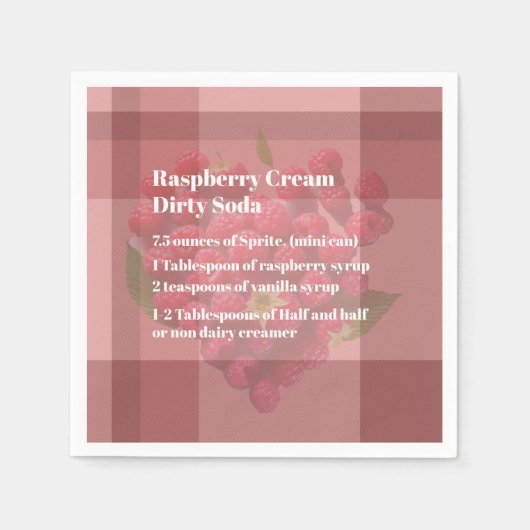 Dirty Soda Raspberry Napkin スタンダードカクテルナプキン (正面)