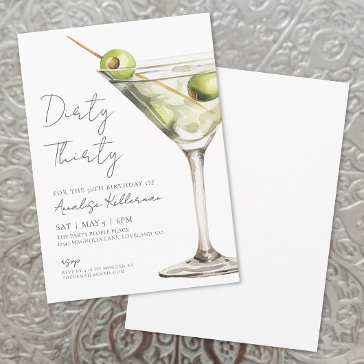 Dirty Thirty 30th Birthday Party 招待状