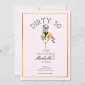 Dirty Thirty 30th Birthday Party Disco Martini  招待状 (正面)