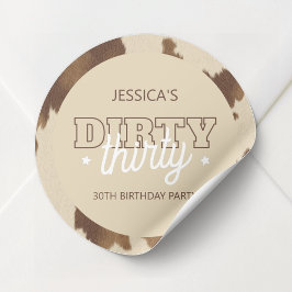 Dirty Thirty Country Western 30th Birthday Party ラウンドシール
