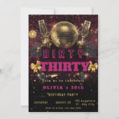 Dirty Thirty Disco Birthday Invitation 招待状 (正面)