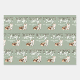 Dirty Thirty Western Cowgirl 30th Birthday Party ラッピングペーパーシート