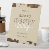 Dirty Thirty Western Rustic 30th Birthday Welcome 台座サイン (インサイチュ)