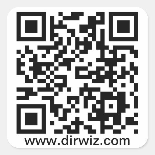 DirWiz QRのステッカー スクエアシール (正面)