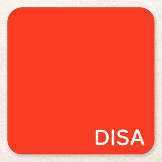 Disa赤の色名 スクエアペーパーコースター (正面)