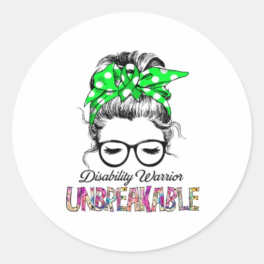 Disability Awareness Ribbon Support Gifts ラウンドシール (正面)