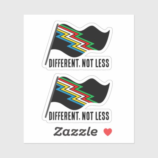 Disability Pride フラグ Different Not Less シール (シート)