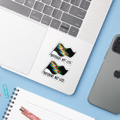 Disability Pride フラグ Different Not Less シール (ノートパソコンとiPhone)