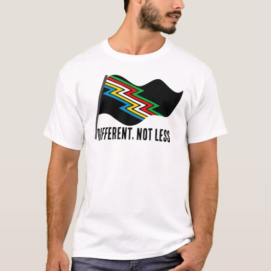 Disability Pride フラグ Different Not Less Tシャツ (正面)