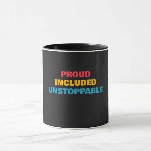 Disability Pride 自信を持って 止まらない 2個セット マグカップ (中央)