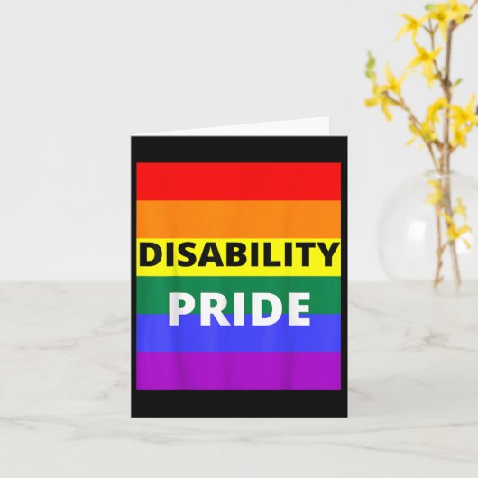Disability Pride With Rainbow Flag _1  カード (黄色い花)