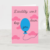 Disability won't Keep You Down:  Pink & Blue Blank カード (正面)