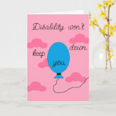 Disability won't Keep You Down:  Pink & Blue Blank カード (黄色い花)
