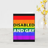 Disabled And Gay Funny For Men Women  カード (黄色い花)