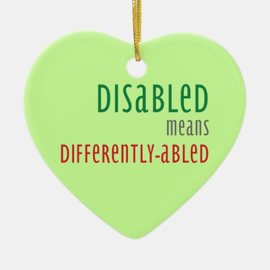 Disabled means differently-abled Christmas ornamen セラミックオーナメント (正面)
