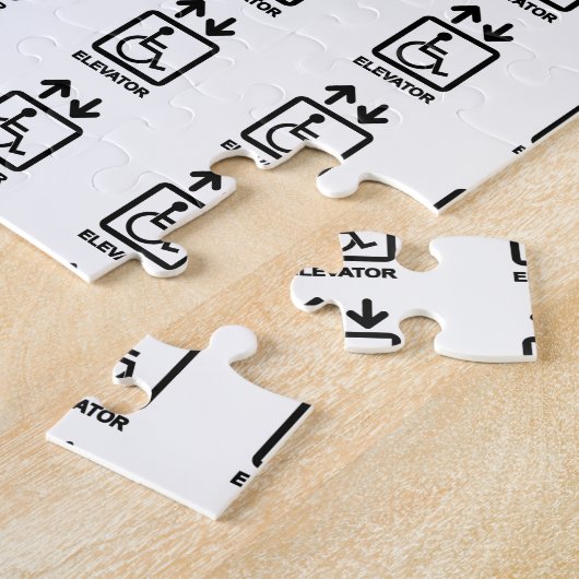 Disabled People Elevator Sign ジグソーパズル (側面)