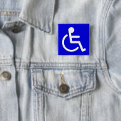 Disabled Signs Square Blue Colors Frame Background 缶バッジ (インサイチュ)