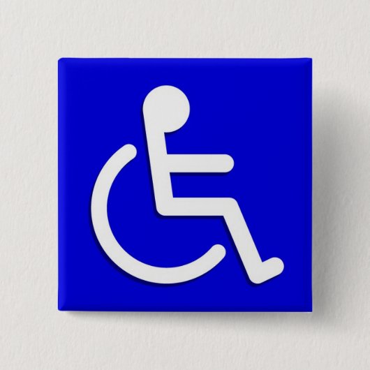 Disabled Signs Square Blue Colors Frame Background 缶バッジ (正面)