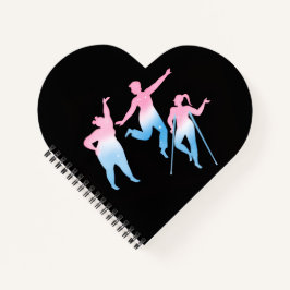 disabled trans design on heart shaped ノートブック
