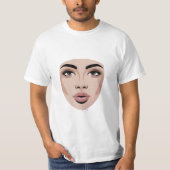 Disappearing Beauty – Modern Minimal Face Art Tシャツ (正面)