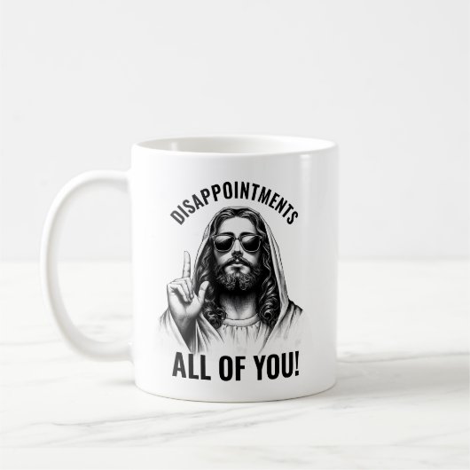Disappointments All of You - Funny Jesus Meme コーヒーマグカップ (左)