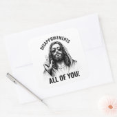 Disappointments All of You - Funny Jesus Meme スクエアシール (封筒)