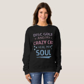 Disc Golf And My Crazy Cat Heal My Soul Quote Men  スウェットシャツ (正面フル)