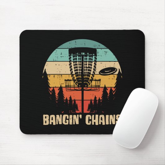 Disc Golf Bangin Chains Retro Frisbee Golfer Frolf マウスパッド (マウス)